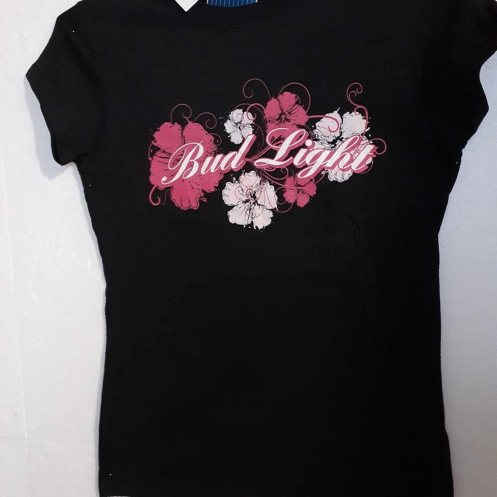 Bud Light Black Women's T-Shirt New